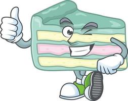 Vanilla slice cake Cartoon character vector