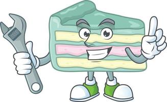 Vanilla slice cake Cartoon character vector