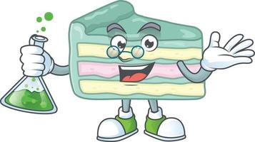 Vanilla slice cake Cartoon character vector