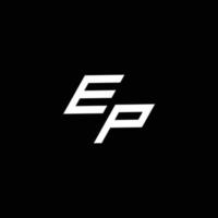 EP logo monogram with up to down style modern design template vector