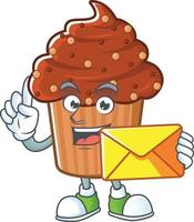 Chocolate cupcake Cartoon character vector