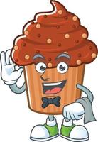 Chocolate cupcake Cartoon character vector