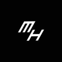 mh logo monograma con arriba a abajo estilo moderno diseño modelo vector