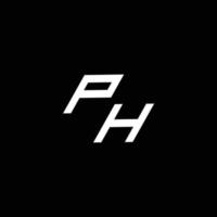 ph logo monograma con arriba a abajo estilo moderno diseño modelo vector