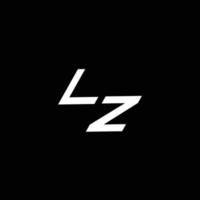 lz logo monograma con arriba a abajo estilo moderno diseño modelo vector