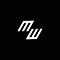 MW logo monogram with up to down style modern design template vector