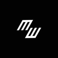 mw logo monograma con arriba a abajo estilo moderno diseño modelo vector