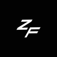 zf logo monograma con arriba a abajo estilo moderno diseño modelo vector