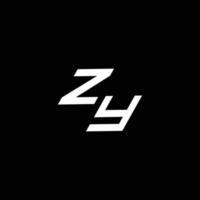 ZY logo monogram with up to down style modern design template vector