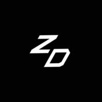ZD logo monogram with up to down style modern design template vector