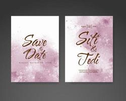 Wedding invitation with abstract watercolor background vector