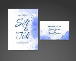 Wedding invitation with abstract watercolor background vector