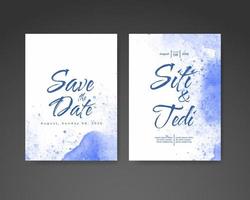 Wedding invitation with abstract watercolor background vector