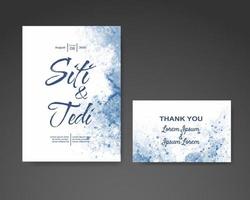 Wedding invitation with abstract watercolor background vector