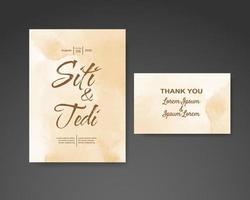 Wedding invitation with abstract watercolor background vector