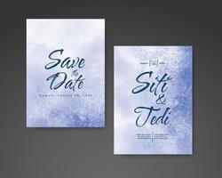 Wedding invitation with abstract watercolor background vector