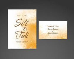 Wedding invitation with abstract watercolor background vector