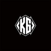 KG Logo monogram with shield shape designs template vector