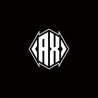 AX Logo monogram with shield shape designs template vector