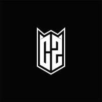 CZ Logo monogram with shield shape designs template vector