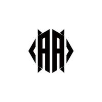 AA Logo monogram with shield shape designs template vector