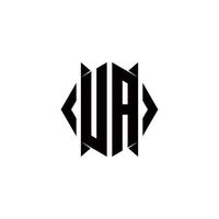 UA Logo monogram with shield shape designs template vector