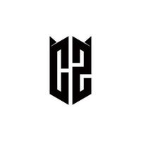 CZ Logo monogram with shield shape designs template vector