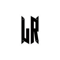 LR Logo monogram with shield shape designs template vector