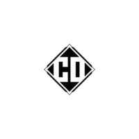 Monogram logo design with diamond square shape vector