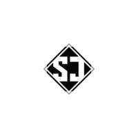 Monogram logo design with diamond square shape vector