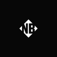 Monogram logo design with diamond square shape vector