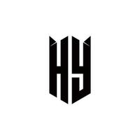 HY Logo monogram with shield shape designs template vector