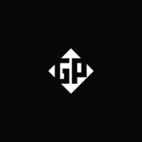 Monogram logo design with diamond square shape vector