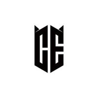 CE Logo monogram with shield shape designs template vector