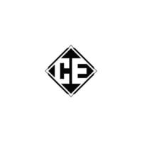 Monogram logo design with diamond square shape vector