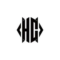 HC Logo monogram with shield shape designs template vector