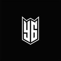 YG Logo monogram with shield shape designs template vector