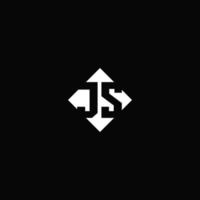 Monogram logo design with diamond square shape vector