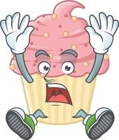 Strawberry cupcake Cartoon character vector