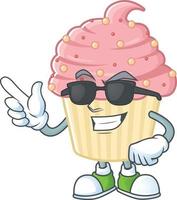 Strawberry cupcake Cartoon character vector