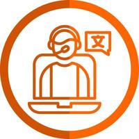 Online Language Teacher Vector Icon Design