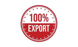 100 Percent Export Rubber Stamp vector