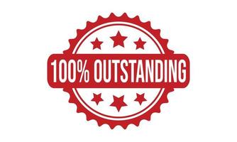 100 Percent Outstanding Rubber Stamp vector