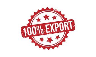 100 Percent Export Rubber Stamp vector