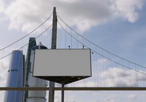 3D mockup blank billboard in downtown rendering photo