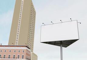 3D mockup blank billboard in downtown rendering photo