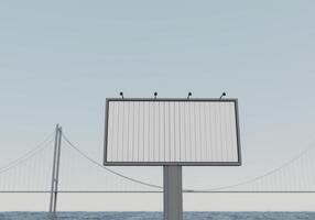 3D mockup blank flip billboard in downtown rendering photo