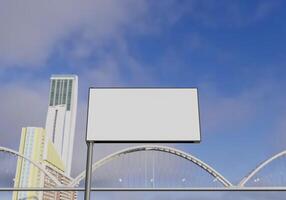 3D mockup blank billboard in downtown rendering photo