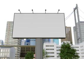 3D mockup blank billboard in downtown rendering photo