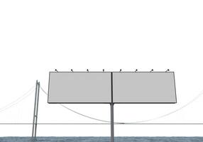 3D mockup blank billboard in downtown rendering photo